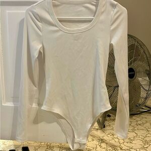Elegant White Long Sleeve Bodysuit